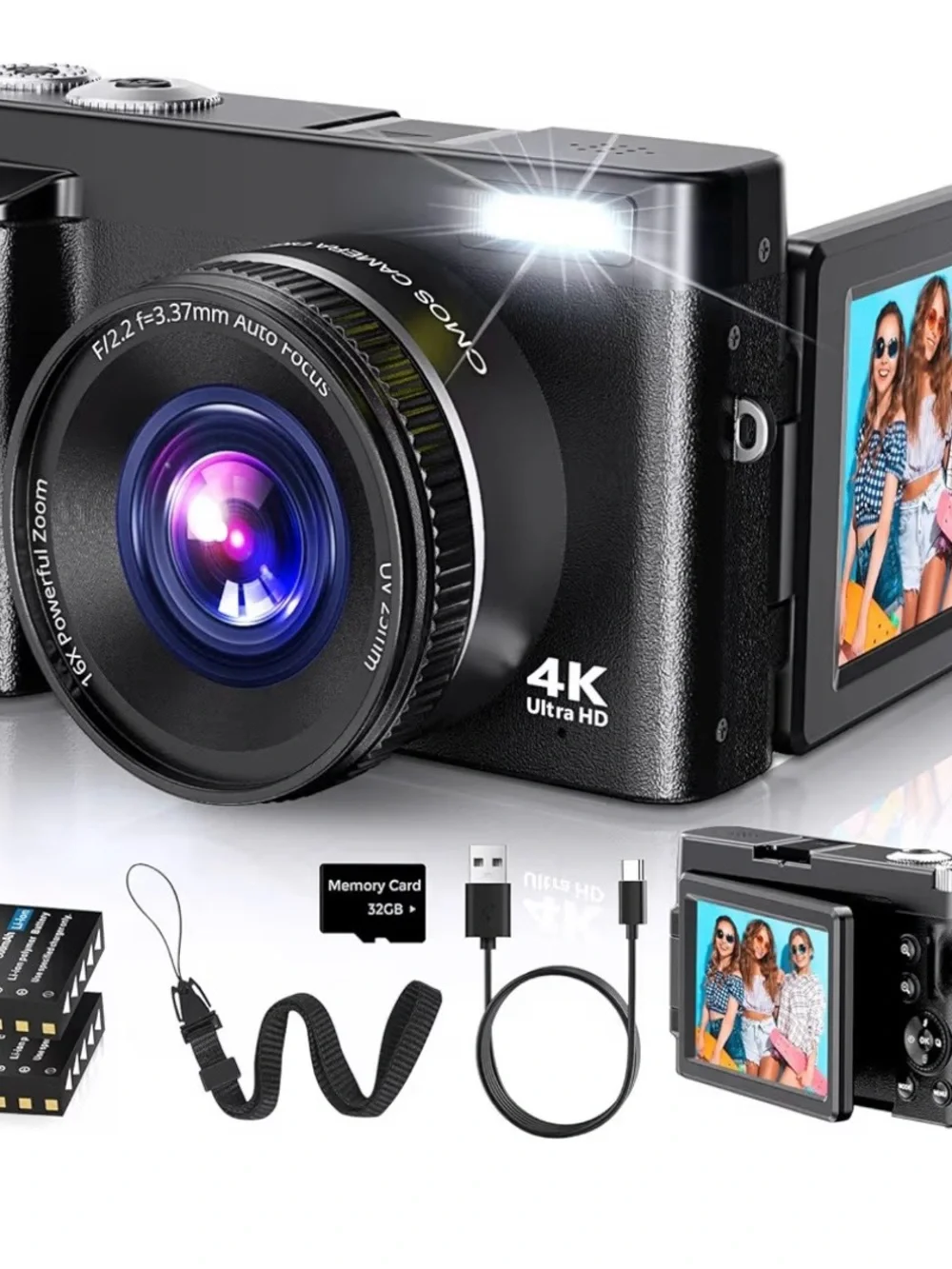 Compact 4K Digital Camera - Black